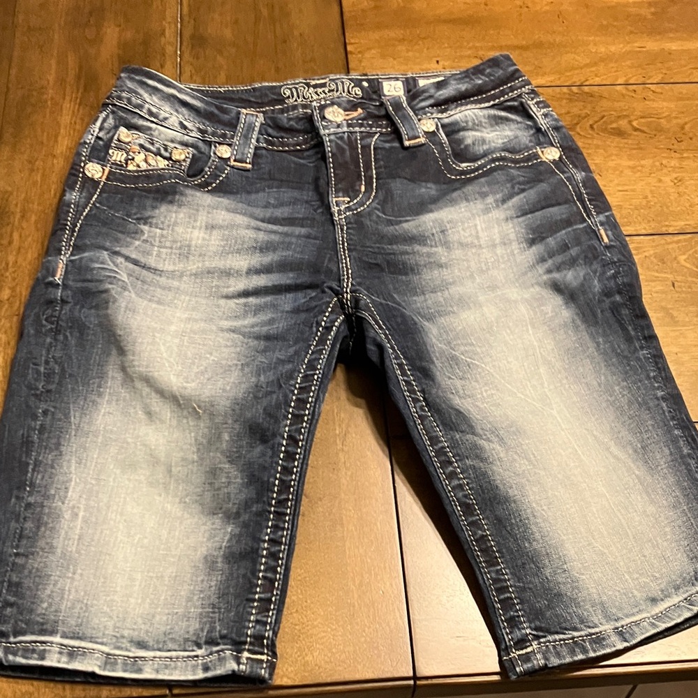 Miss Me Dark Blue Jean Shorts